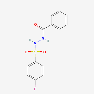 molecular formula C13H11FN2O3S B2474226 N'-(4-fluorophenyl)sulfonylbenzohydrazide CAS No. 335215-09-3