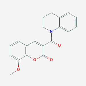 molecular formula C20H17NO4 B2474241 8-methoxy-3-(1,2,3,4-tetrahydroquinoline-1-carbonyl)-2H-chromen-2-one CAS No. 508231-51-4