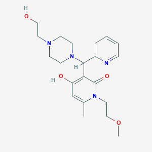 molecular formula C21H30N4O4 B2474248 4-hydroxy-3-((4-(2-hydroxyethyl)piperazin-1-yl)(pyridin-2-yl)methyl)-1-(2-methoxyethyl)-6-methylpyridin-2(1H)-one CAS No. 897735-57-8