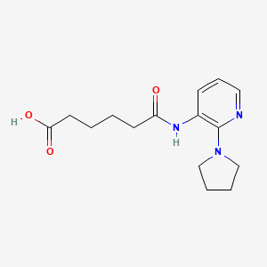 molecular formula C15H21N3O3 B2474249 5-{[2-(Pyrrolidin-1-yl)pyridin-3-yl]carbamoyl}pentanoic acid CAS No. 1178188-52-7