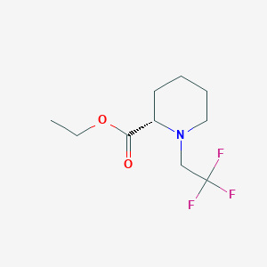 molecular formula C10H16F3NO2 B2474252 外消旋-乙基(2R)-1-(2,2,2-三氟乙基)哌啶-2-羧酸酯 CAS No. 1544087-22-0