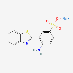 molecular formula C13H9N2NaO3S2 B2474253 Sodium 4-amino-3-(1,3-benzothiazol-2-yl)benzene-1-sulfonate CAS No. 1264044-33-8