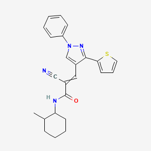 2-cyano-N-(2-methylcyclohexyl)-3-[1-phenyl-3-(thiophen-2-yl)-1H-pyrazol-4-yl]prop-2-enamide
