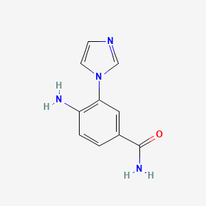 molecular formula C10H10N4O B2474259 4-amino-3-(1H-imidazol-1-yl)benzamide CAS No. 1342688-04-3