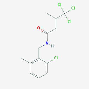 4,4,4-trichloro-N-[(2-chloro-6-methylphenyl)methyl]-3-methylbutanamide