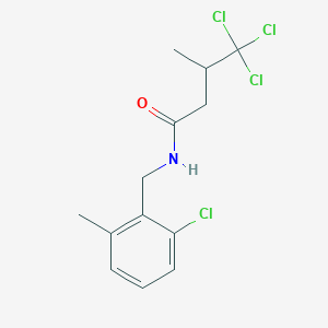 molecular formula C13H15Cl4NO B2474267 4,4,4-trichloro-N-[(2-chloro-6-methylphenyl)methyl]-3-methylbutanamide CAS No. 253586-43-5