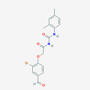 molecular formula C18H17BrN2O4 B2474268 2-(2-溴-4-甲酰苯氧基)-N-[(2,4-二甲苯基)氨基羰基]乙酰胺 CAS No. 875871-68-4
