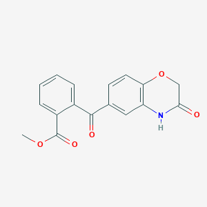 molecular formula C17H13NO5 B2474269 methyl 2-[(3-oxo-3,4-dihydro-2H-1,4-benzoxazin-6-yl)carbonyl]benzenecarboxylate CAS No. 861209-39-4