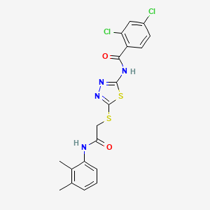 molecular formula C19H16Cl2N4O2S2 B2474274 2,4-dichloro-N-(5-((2-((2,3-dimethylphenyl)amino)-2-oxoethyl)thio)-1,3,4-thiadiazol-2-yl)benzamide CAS No. 392294-58-5