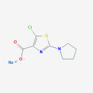 molecular formula C8H8ClN2NaO2S B2474275 Sodium;5-chloro-2-pyrrolidin-1-yl-1,3-thiazole-4-carboxylate CAS No. 2377034-48-3