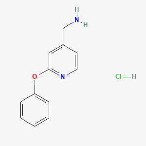 molecular formula C12H13ClN2O B2474284 (2-Phenoxypyridin-4-yl)methanamine hydrochloride CAS No. 1909309-76-7