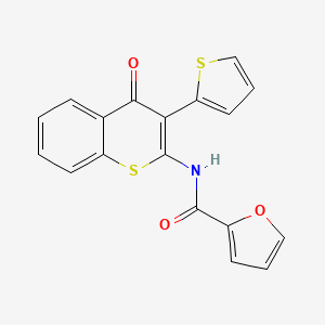 N-(4-oxo-3-thiophen-2-ylthiochromen-2-yl)furan-2-carboxamide