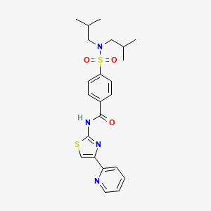 molecular formula C23H28N4O3S2 B2474293 4-(N,N-二异丁基磺酰氨基)-N-(4-(吡啶-2-基)噻唑-2-基)苯甲酰胺 CAS No. 361479-26-7