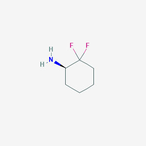 molecular formula C6H11F2N B2474297 (1R)-2,2-difluorocyclohexan-1-amine CAS No. 1638784-54-9