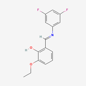 molecular formula C15H13F2NO2 B2474300 2-{(E)-[(3,5-二氟苯基)亚氨基]甲基}-6-乙氧基苯酚 CAS No. 1232819-18-9