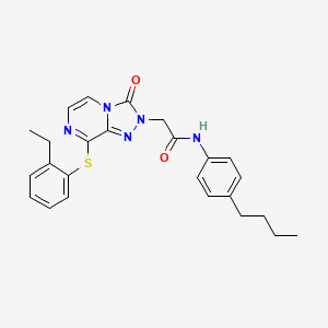 molecular formula C25H27N5O2S B2474303 N-(4-丁基苯基)-2-(8-((2-乙基苯基)硫代)-3-氧代-[1,2,4]三唑并[4,3-a]哒嗪-2(3H)-基)乙酰胺 CAS No. 1251697-84-3