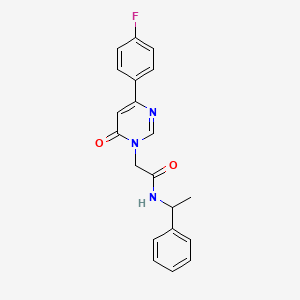 2-(4-(4-fluorophenyl)-6-oxopyrimidin-1(6H)-yl)-N-(1-phenylethyl)acetamide