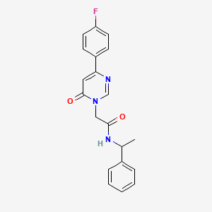 molecular formula C20H18FN3O2 B2474313 2-(4-(4-fluorophenyl)-6-oxopyrimidin-1(6H)-yl)-N-(1-phenylethyl)acetamide CAS No. 1060207-24-0