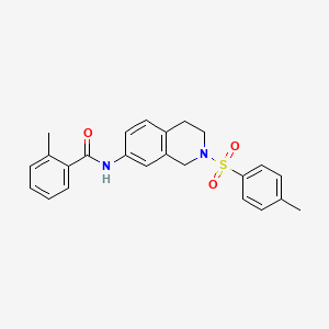 molecular formula C24H24N2O3S B2474317 2-methyl-N-(2-tosyl-1,2,3,4-tetrahydroisoquinolin-7-yl)benzamide CAS No. 954679-22-2