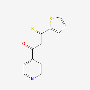 molecular formula C12H9NOS2 B2474320 1-吡啶-4-基-3-硫代亚甲基-3-噻吩-2-基丙-1-酮 CAS No. 293767-21-2