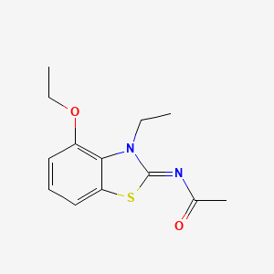 molecular formula C13H16N2O2S B2474327 (E)-N-(4-ethoxy-3-ethylbenzo[d]thiazol-2(3H)-ylidene)acetamide CAS No. 864925-39-3