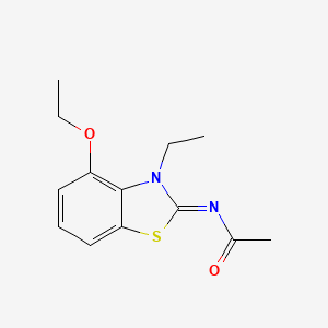 molecular formula C13H16N2O2S B2474327 (E)-N-(4-etoxi-3-etilbenzo[d]tiazol-2(3H)-ilideno)acetamida CAS No. 864925-39-3