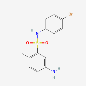 molecular formula C13H13BrN2O2S B2474328 5-amino-N-(4-bromophenyl)-2-methylbenzene-1-sulfonamide CAS No. 114500-28-6