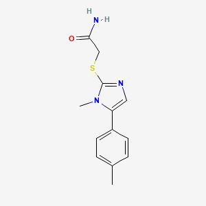 molecular formula C13H15N3OS B2474331 2-((1-methyl-5-(p-tolyl)-1H-imidazol-2-yl)thio)acetamide CAS No. 1207038-42-3