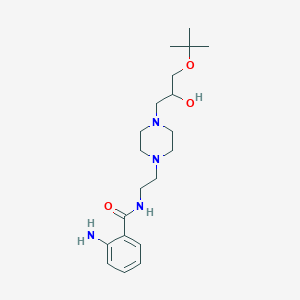 molecular formula C20H34N4O3 B2474333 2-氨基-N-(2-(4-(3-(叔丁氧基)-2-羟基丙基)哌嗪-1-基)乙基)苯甲酰胺 CAS No. 2034391-17-6
