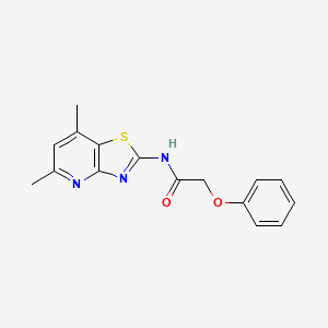 molecular formula C16H15N3O2S B2474335 N-(5,7-dimethylthiazolo[4,5-b]pyridin-2-yl)-2-phenoxyacetamide CAS No. 1020968-14-2