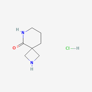 molecular formula C7H13ClN2O B2474342 2,6-二氮杂螺[3.5]壬烷-5-酮盐酸盐 CAS No. 1203684-48-3