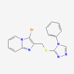 molecular formula C16H12BrN5S B2474344 3-溴-2-(((4-苯基-4H-1,2,4-三唑-3-基)硫代)甲基)咪唑并[1,2-a]吡啶 CAS No. 299955-42-3