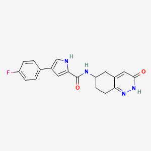 molecular formula C19H17FN4O2 B2474350 4-(4-fluorophenyl)-N-(3-oxo-2,3,5,6,7,8-hexahydrocinnolin-6-yl)-1H-pyrrole-2-carboxamide CAS No. 2034368-75-5