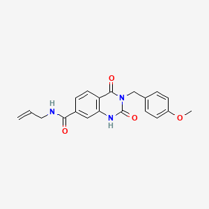 molecular formula C20H19N3O4 B2474353 N-allyl-3-(4-methoxybenzyl)-2,4-dioxo-1,2,3,4-tetrahydroquinazoline-7-carboxamide CAS No. 892274-62-3
