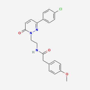 molecular formula C21H20ClN3O3 B2474354 N-(2-(3-(4-chlorophenyl)-6-oxopyridazin-1(6H)-yl)ethyl)-2-(4-methoxyphenyl)acetamide CAS No. 921804-80-0