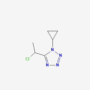 molecular formula C6H9ClN4 B2474358 5-(1-chloroethyl)-1-cyclopropyl-1H-1,2,3,4-tetrazole CAS No. 1700118-39-3
