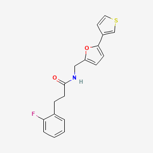 3-(2-fluorophenyl)-N-{[5-(thiophen-3-yl)furan-2-yl]methyl}propanamide