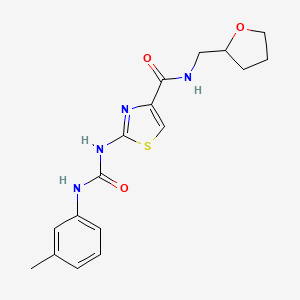 molecular formula C17H20N4O3S B2474370 N-((tetrahydrofuran-2-yl)methyl)-2-(3-(m-tolyl)ureido)thiazole-4-carboxamide CAS No. 941927-15-7