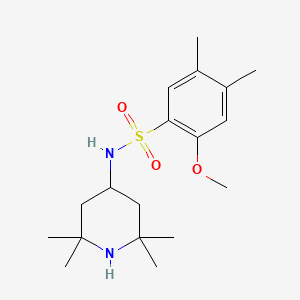 molecular formula C18H30N2O3S B2474371 2-methoxy-4,5-dimethyl-N-(2,2,6,6-tetramethylpiperidin-4-yl)benzenesulfonamide CAS No. 723742-53-8