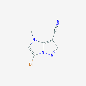 molecular formula C7H5BrN4 B2474378 3-溴-1-甲基咪唑并[1,2-b]吡唑-7-腈 CAS No. 2243504-52-9