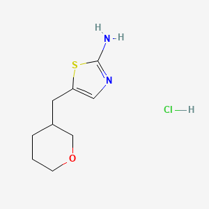 molecular formula C9H15ClN2OS B2474379 5-((Tetrahydro-2H-pyran-3-yl)methyl)thiazol-2-amine hydrochloride CAS No. 2172078-55-4