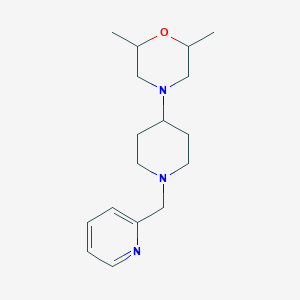 molecular formula C17H27N3O B247438 2,6-Dimethyl-4-[1-(pyridin-2-ylmethyl)piperidin-4-yl]morpholine 
