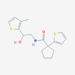 molecular formula C17H21NO2S2 B2474382 N-(2-hydroxy-2-(3-methylthiophen-2-yl)ethyl)-1-(thiophen-2-yl)cyclopentanecarboxamide CAS No. 1351604-68-6