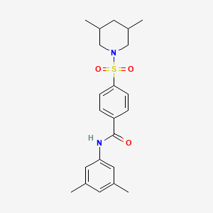 molecular formula C22H28N2O3S B2474385 N-(3,5-dimethylphenyl)-4-[(3,5-dimethylpiperidin-1-yl)sulfonyl]benzamide CAS No. 392324-31-1