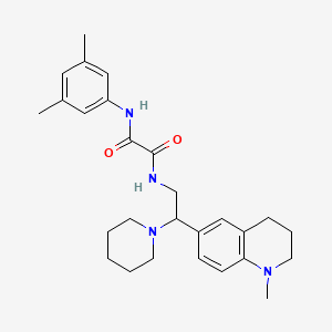 molecular formula C27H36N4O2 B2474386 N-(3,5-dimethylphenyl)-N'-[2-(1-methyl-1,2,3,4-tetrahydroquinolin-6-yl)-2-piperidin-1-ylethyl]ethanediamide CAS No. 921902-66-1