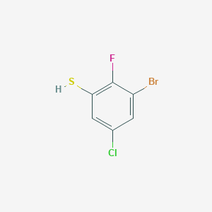 molecular formula C6H3BrClFS B2474390 3-溴-5-氯-2-氟苯硫醇 CAS No. 1823495-98-2