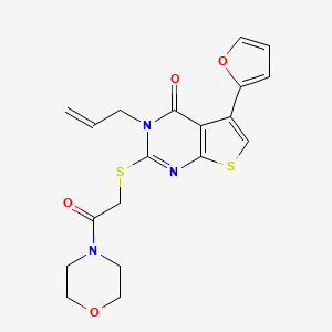 molecular formula C19H19N3O4S2 B2474391 3-烯丙基-5-(2-呋喃基)-2-{[2-(4-吗啉基)-2-氧代乙基]硫代}噻吩并[2,3-d]嘧啶-4(3H)-酮 CAS No. 496027-83-9