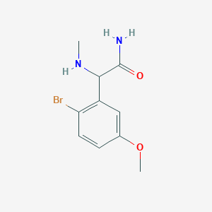 molecular formula C10H13BrN2O2 B2474395 2-(2-Bromo-5-methoxyphenyl)-2-(methylamino)acetamide CAS No. 1696769-20-6