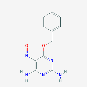 molecular formula C11H11N5O2 B024744 2,4-嘧啶二胺，5-亚硝基-6-(苯甲氧基)- CAS No. 101724-61-2