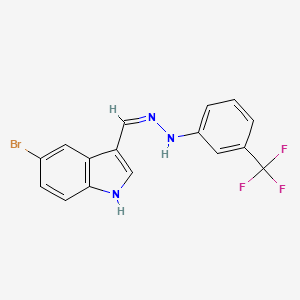 5-bromo-3-[(1Z)-{2-[3-(trifluoromethyl)phenyl]hydrazin-1-ylidene}methyl]-1H-indole